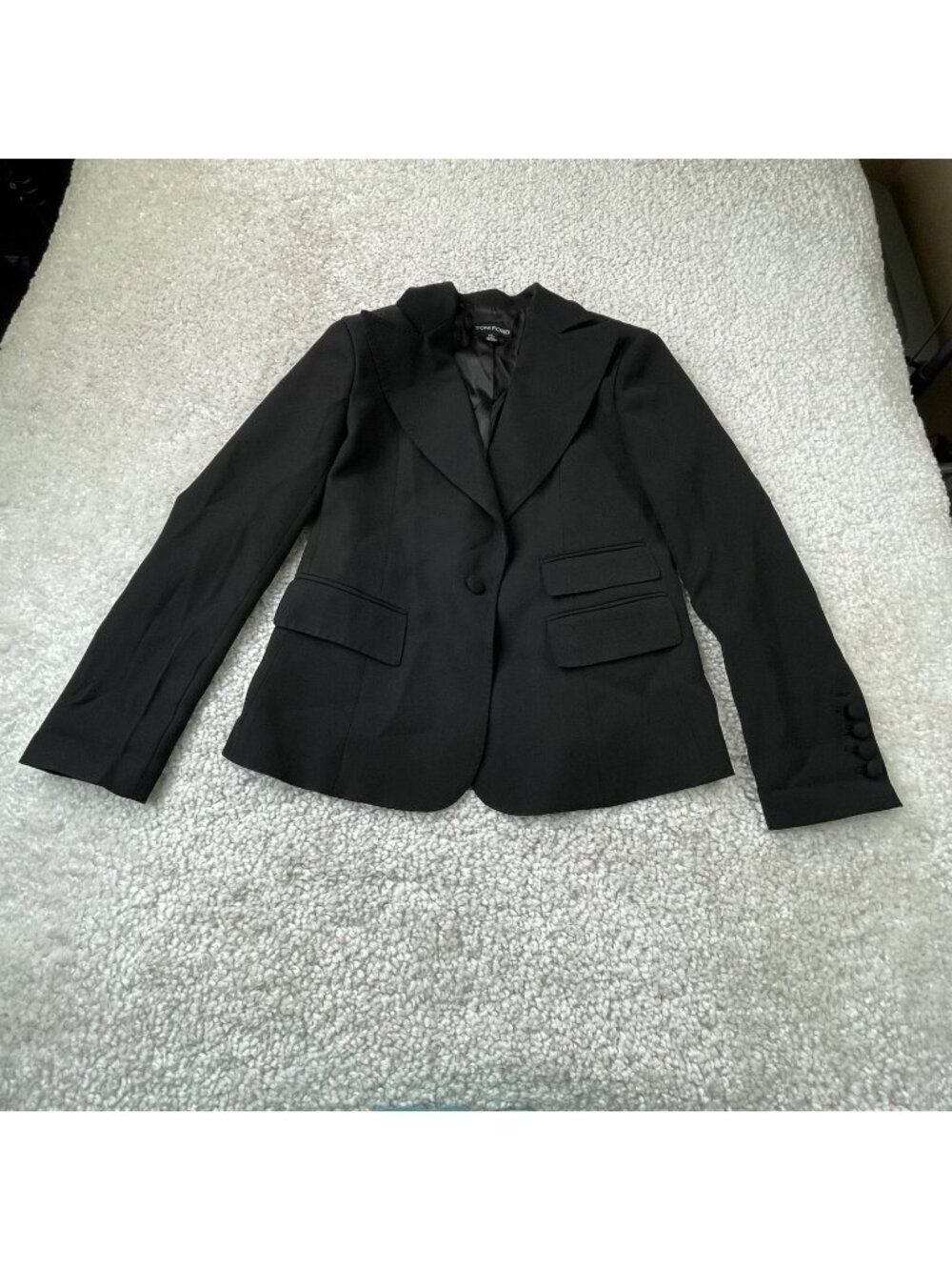 Tom Ford Fitted Black Blazer Jacket Womens 12